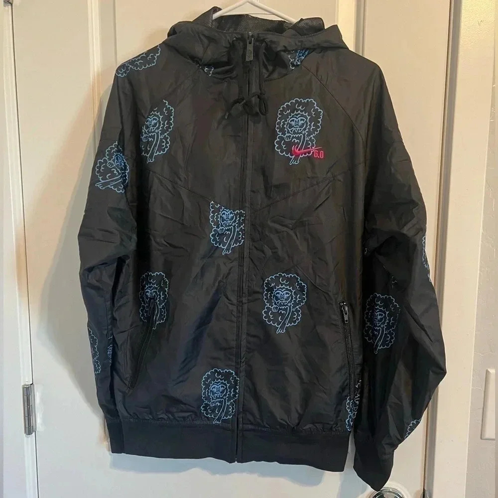 Nike SB 6.0 Lion Foo Dog AoP Print Swoosh Logo Hooded Windbreaker Jacket S